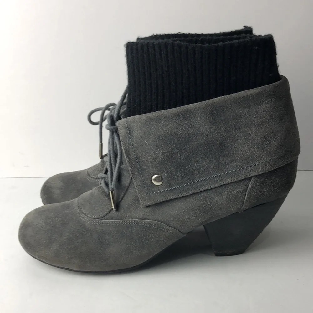 Dr Scholls Ali Elephant Grey Lace Up Ankle Boots